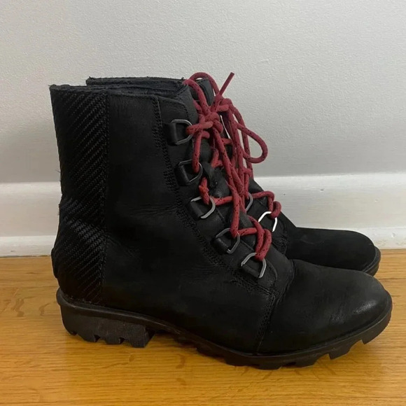 Sorel Black Phoenix Combat Boots - Picture 1 of 15